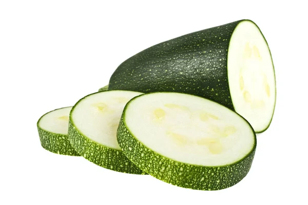 Fresh cutted zucchini isolated on a white background — Stock Photo, Image