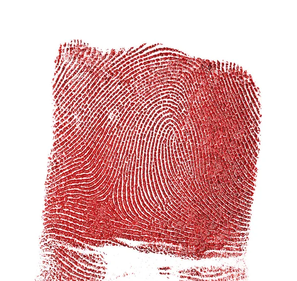 Červený otisk prstu na bílém pozadí — Stock fotografie