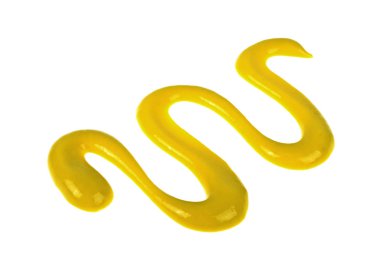 Beyaz arkaplanda hardal sosu