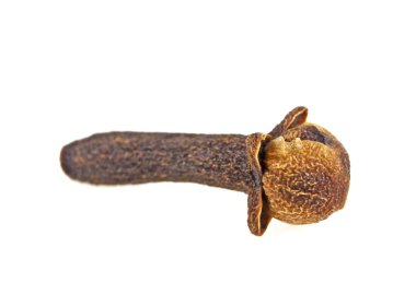 Beyaz arkaplanda izole baharat karanfilleri