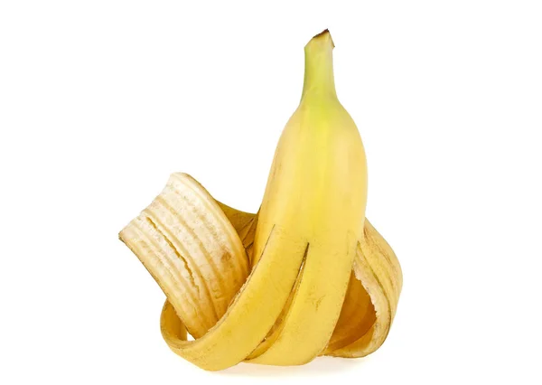 Casca de banana sobre um fundo branco — Fotografia de Stock