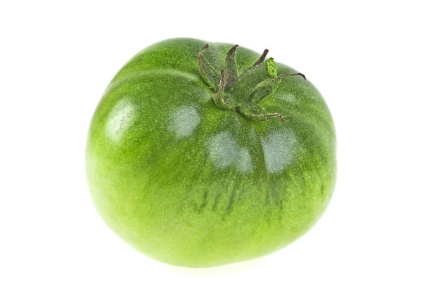 흰 바탕에 녹색 토마토 — 스톡 사진