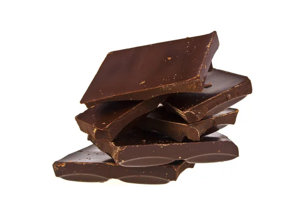 Chocolate bars stack isolated on white background — Stock Photo, Image
