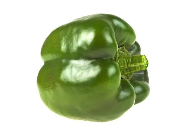 Green bell pepper or sweet pepper isolated on white background — Stock Photo, Image