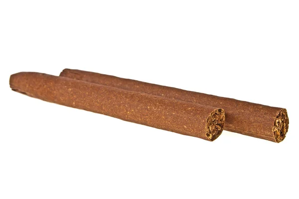 Brown cigars on a white background — Stock Photo, Image