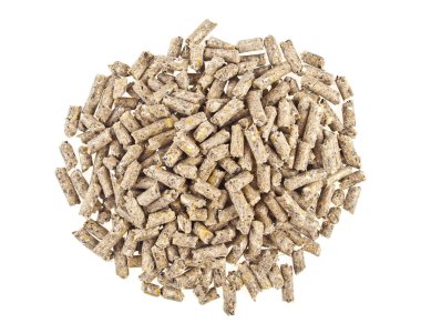 Pelleted compound feed Isolated on white background, wheatfeed p clipart