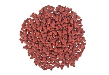 Beyaz arka plan üzerinde izole kediler için Kuru gıda