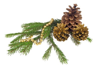 Beyaz arka planda noel süslemeleri