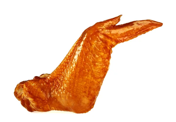Tütsülenmiş tavuk kanatları beyaz arka planda izole edilmiş — Stok fotoğraf