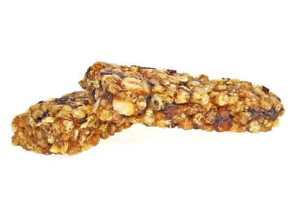 Barra de cereales saludable aislada sobre fondo blanco —  Fotos de Stock