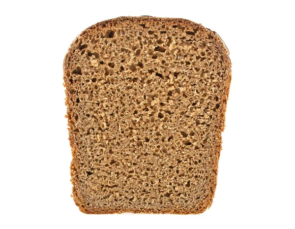 Beyaz arka planda izole edilmiş çavdar ekmeği dilimi — Stok fotoğraf