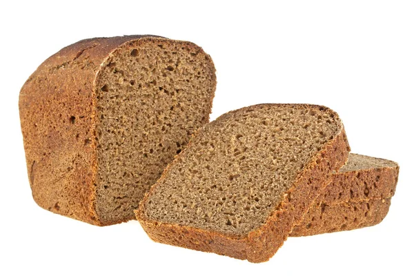 Delicioso pão de centeio isolado no fundo branco — Fotografia de Stock