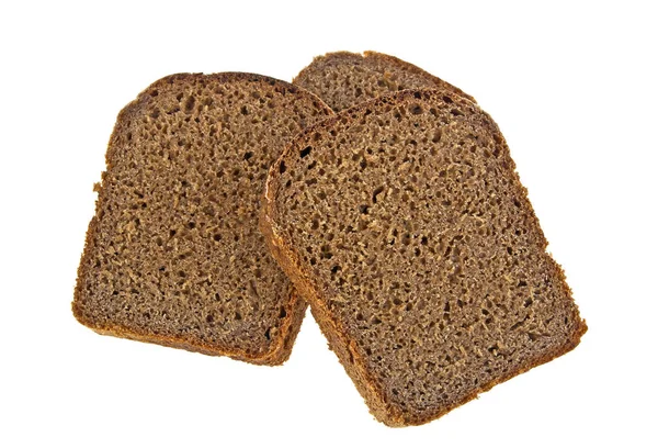 Rye bread slices isolated on white background — Stock Photo, Image