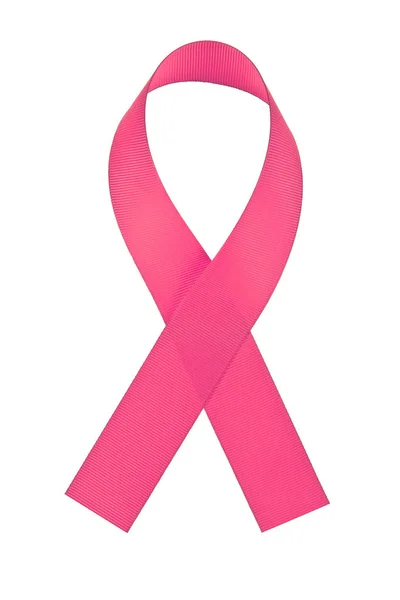 Pink ribbon breast cancer, ribbon isolated on white background — Stock Photo, Image