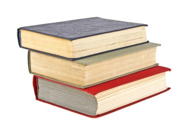 Beyaz arka plan üzerinde izole kapalı eski kitaplar