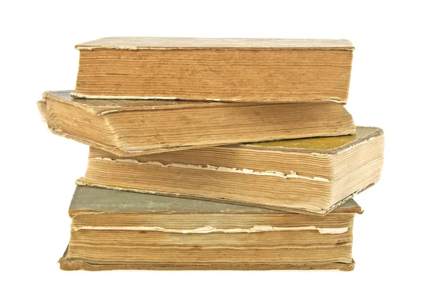 Stack of old books isolated on white background — Stock Photo, Image