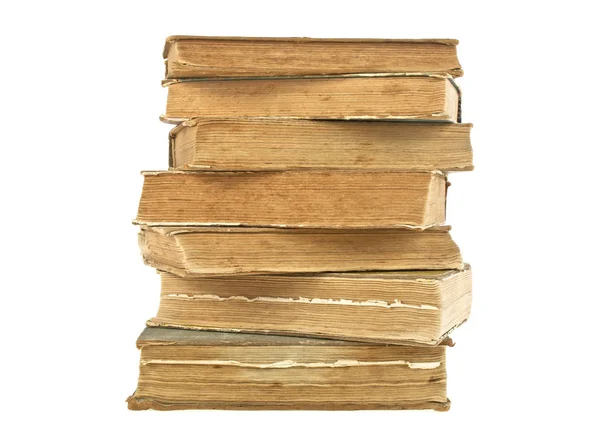 Стопка старих книг ізольована на білому тлі — стокове фото