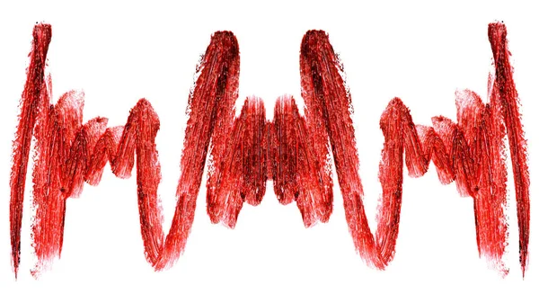 Piros színű rúzs stroke fehér háttér — Stock Fotó