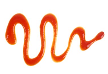 Beyaz bir arka plan üzerinde izole domates ketçap