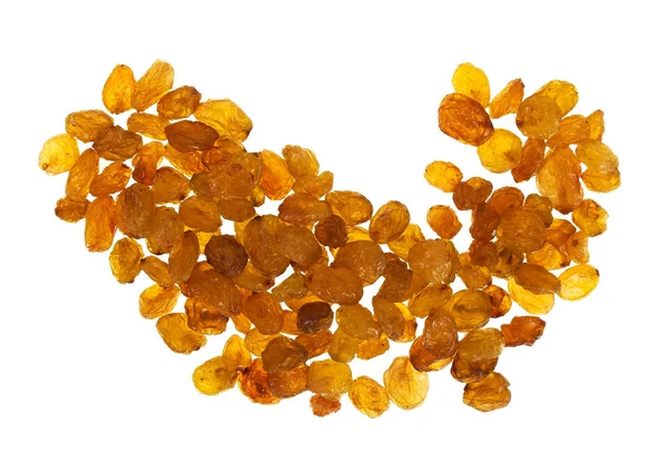 Gula Raisins isolerad på vit bakgrund — Stockfoto