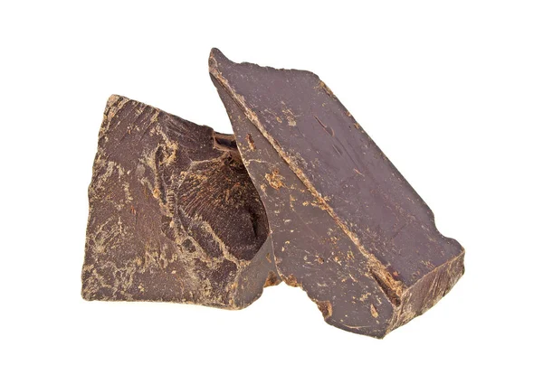 Σοκολάτα κομμάτια απομονώνονται σε λευκό φόντο — Φωτογραφία Αρχείου