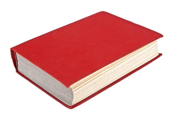 白い背景に分離された古い赤い本を閉じた — ストック写真