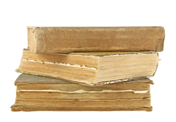 Στοίβα παλαιών βιβλίων που απομονώνονται σε λευκό φόντο — Φωτογραφία Αρχείου
