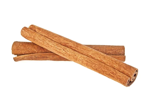 Two cinnamon sticks isolated on white background — Stock Photo, Image