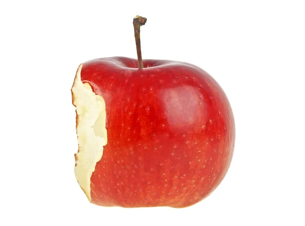 Red bitten apple isolated on white background — Stock Photo, Image