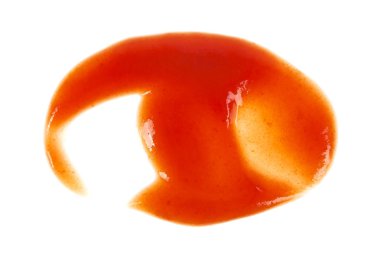 Beyaz bir arka plan üzerinde izole domates ketçap