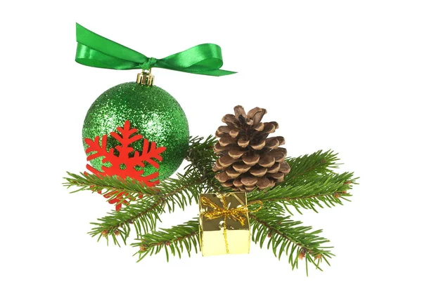 Christmas decorations on a white background — Stock Photo, Image