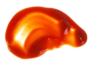 Beyaz bir arka plan üzerinde izole domates ketçap