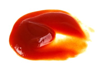 Beyaz bir arka plan üzerinde izole domates ketçap