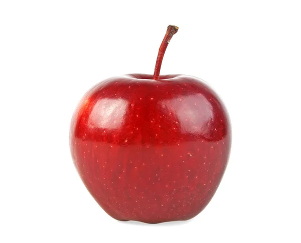 Manzana roja aislada sobre un fondo blanco —  Fotos de Stock