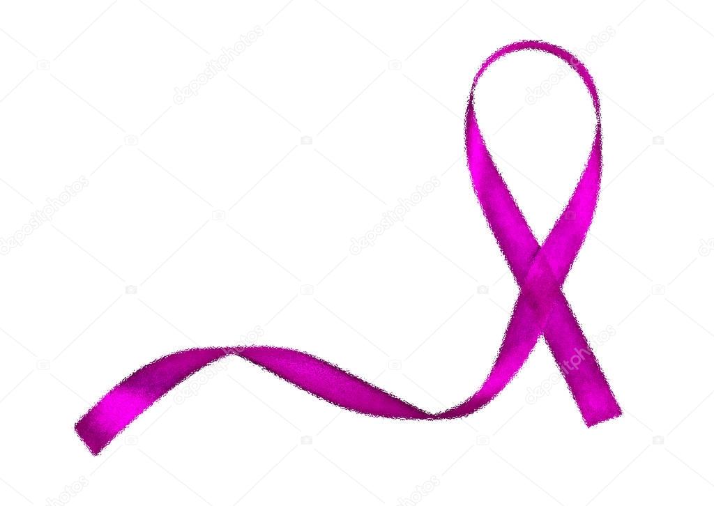 Violet awareness ribbon isolated on a white background