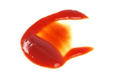 Beyaz bir arka plan üzerinde izole domates ketçap