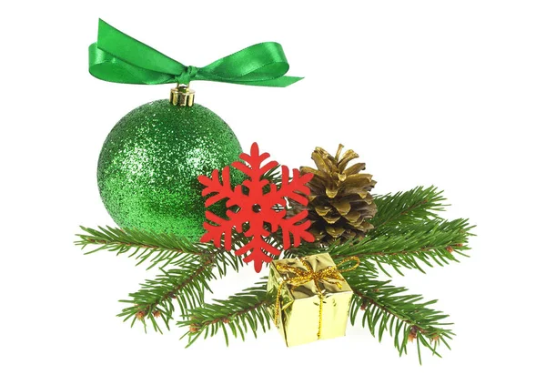 Christmas decorations on a white background — Stock Photo, Image