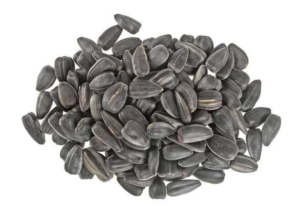 Sunflower seeds isolated on white background, close up — Stock Photo, Image