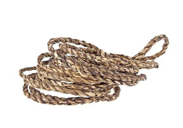Натуральна мотузка ізольована на білому тлі — стокове фото