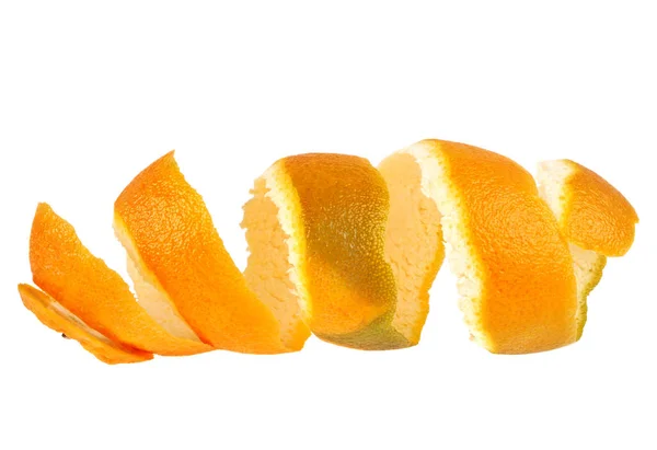 Pele de laranja isolada sobre um fundo branco — Fotografia de Stock