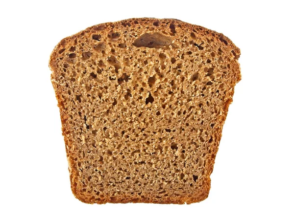 Kawałek chleba żytniego izolowany na białym tle — Zdjęcie stockowe