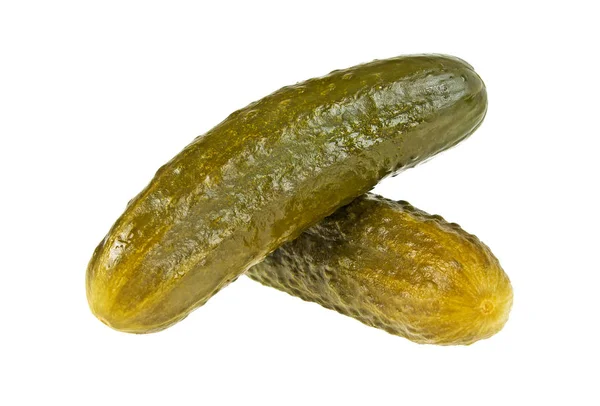 Marinated pickled cucumbers isolated on white background — Stock Photo, Image