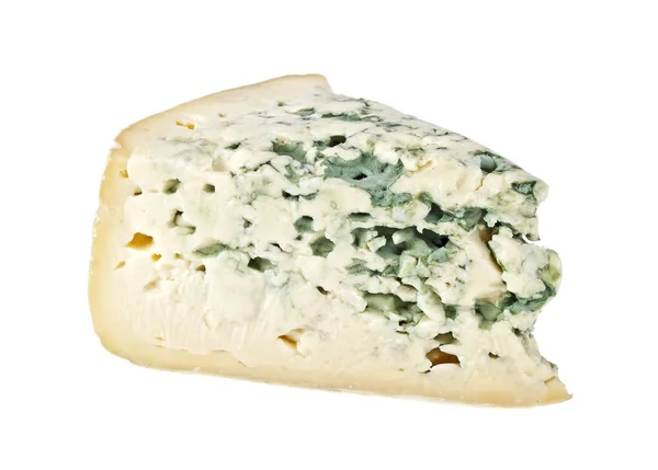 Mavi peynir beyaz bir arka plan üzerinde izole — Stok fotoğraf