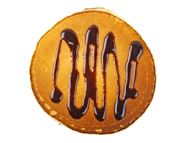 Pannkaka med choklad isolerad på en vit bakgrund. Friska b — Stockfoto
