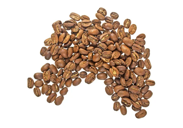 上面の白い背景で隔離のコーヒー豆 — ストック写真