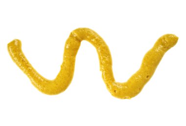 Beyaz arkaplanda hardal sosu