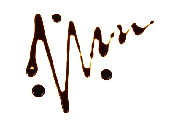 Molho de chocolate isolado em um fundo branco — Fotografia de Stock