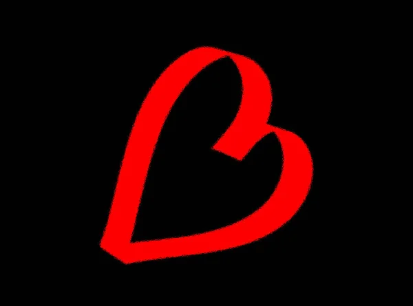 Rotes Herz auf schwarzem Hintergrund. Valentinstag-Konzept. — Stockfoto