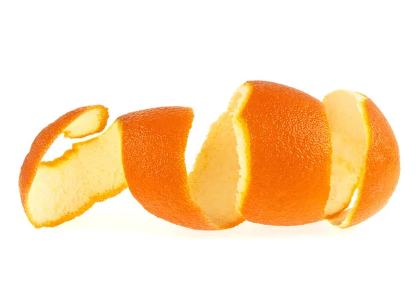 Pele laranja sobre um fundo branco — Fotografia de Stock