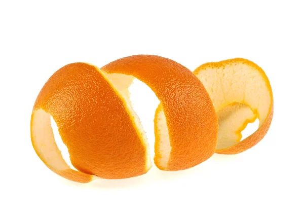 Piel naranja sobre fondo blanco — Foto de Stock